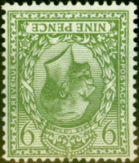 Collectible Postage Stamp from GB 1924 9d Olive-Green SG427wi Wmk Inverted Fine & Fresh Lightly Mtd Mint