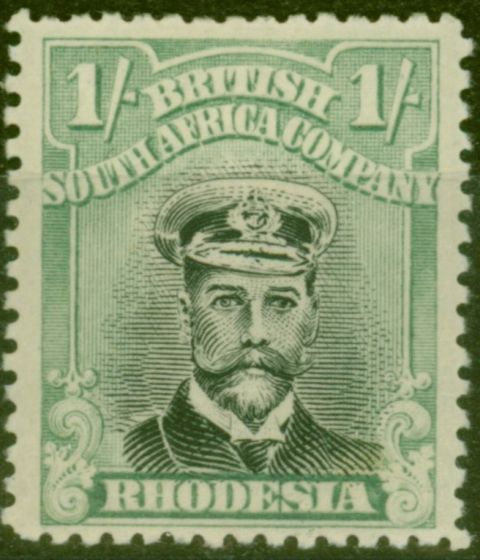 Valuable Postage Stamp from Rhodesia 1913 1s Black & Pale Blue-Green SG272 Die III Fine Lightly Mtd Mint