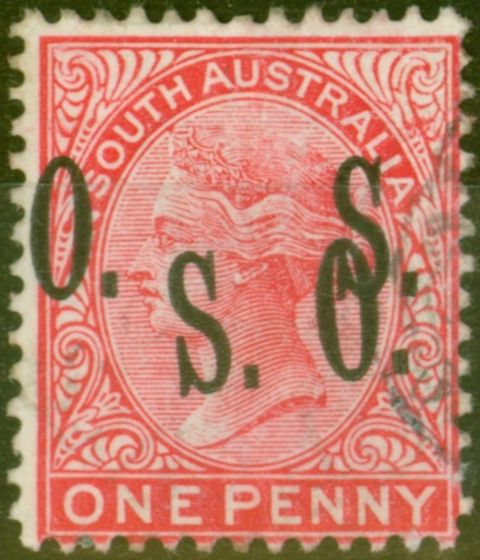 Collectible Postage Stamp South Australia 1899 1d Rosine SG081b O.S. Double Fine Used