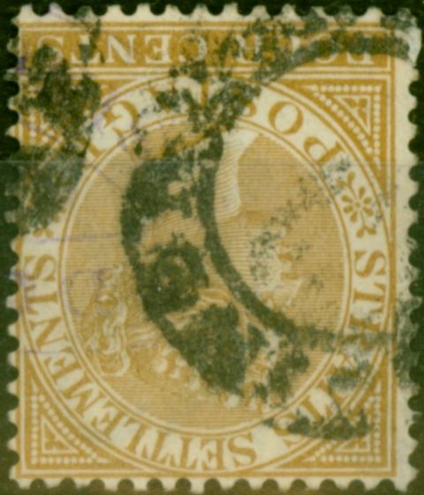 Valuable Postage Stamp from Straits Settlements 1883 4c Pale Brown SG64w Wmk Inverted Fine Used