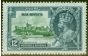 Old Postage Stamp from Mauritius 1935 12c Green & Indigo SG246f Diag Line by Turret V.F Very Lightly Mtd Mint