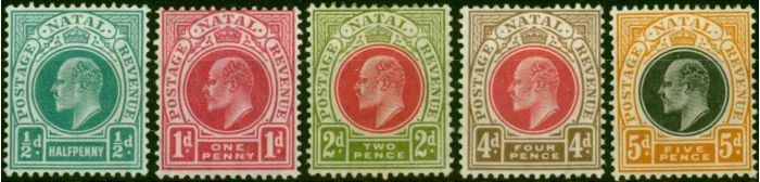 Valuable Postage Stamp Natal 1904 Set of 5 to 5d SG146-153 Fine MM