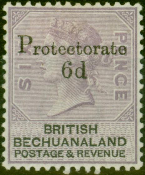 Rare Postage Stamp Bechuanaland 1888 6d on 6d Lilac & Black SG45 Fine & Fresh MM