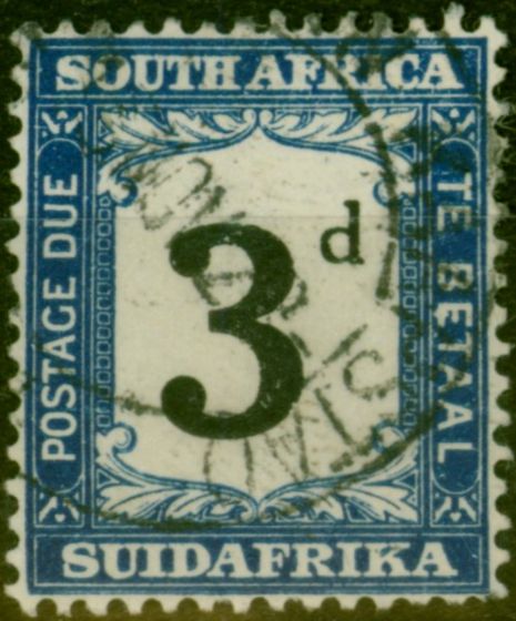 Valuable Postage Stamp South Africa 1927 3d Black & Blue SGD20 Fine Used
