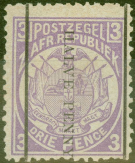 Collectible Postage Stamp from Transvaal 1885 1/2d on 3d Mauve SG192 Fine Mtd Mint