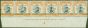 Old Postage Stamp from Grenada 1965 2 on $1.50 Black & Orange Var Setting A & B in a V.F MNH Imprint Strip of 6