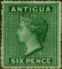 Valuable Postage Stamp Antigua 1863 6d Dark Green SG9 Fine & Fresh Unused Scarce