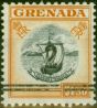 Valuable Postage Stamp Grenada 1965 2 on $1.50 Black & Brown-Orange Revenue Fine MNH