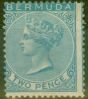 Old Postage Stamp from Bermuda 1866 2d Dull Blue SG3 Fine Mtd Mint
