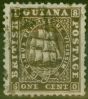 Rare Postage Stamp from British Guiana 1862 1c Brown SG41 Fine Used Ex-Sir Ron Brierley