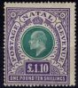 Old Postage Stamp from Natal 1902 £1.10s Green & Violet SG143 Fine & Fresh Very Lightly Mtd Mint