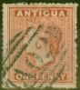 Valuable Postage Stamp from Antigua 1867 1d Vermilion SG7b Wmk Sideways V.F.U.