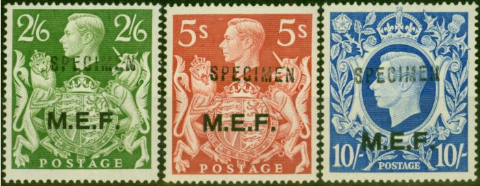 Collectible Postage Stamp Middle East Forces 1943 Specimen Set of 3 SGM19-M21 V.F MNH