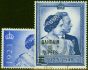 Rare Postage Stamp Bahrain 1948 RSW Set of 2 SG61-62 V.F.U Stamp
