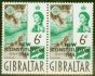 Collectible Postage Stamp from Gibraltar 1964 New Constitution 6d SG179a No Stop after 1964 in Pair with Normal Fine MNH
