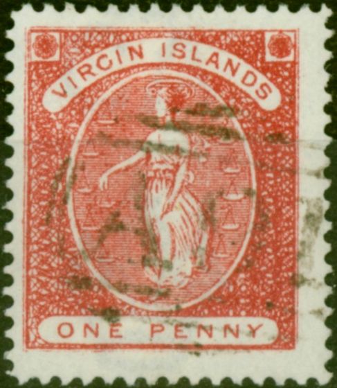 Valuable Postage Stamp Virgin Islands 1889 1d Red SG32 Fine Used