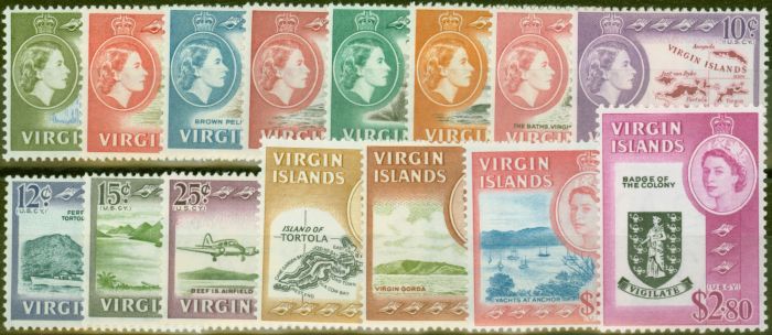 Valuable Postage Stamp from Virgin Islands 1964 set of 15 SG178-192 Superb MNH