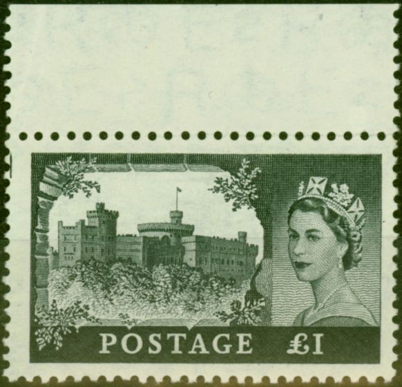 Old Postage Stamp GB 1958 £1 Black SG539a D.L.R Fine MM