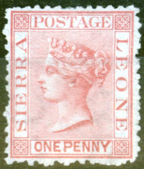 Rare Postage Stamp from Sierra Leone 1872 1d Rose-Red SG7 Fine Unused