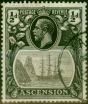 Rare Postage Stamp Ascension 1924 1/2d Grey-Black & Black SG10c 'Cleft Rock' Fine Used