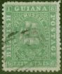 Old Postage Stamp from British Guiana 1863 24c Green SG56 P. 12.5-13 Fine Used