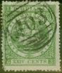 Valuable Postage Stamp from British Guiana 1875 24c Yellow-Green SG114 P.15 Fine Used