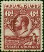 Falkland Islands 1929 6d Purple SG121 Fine MM  King George V (1910-1936) Valuable Stamps