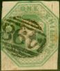 Collectible Postage Stamp GB 1847 1s Pale Green SG54 Good Used Stamp