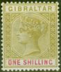 Collectible Postage Stamp from Gibraltar 1898 1s BIstre & Carmine SG45 V.F MNH