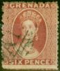 Old Postage Stamp from Grenada 1866 6d Dull Rose-Red SG8 Fine Used