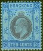 Collectible Postage Stamp from Hong Kong 1905 10c Purple & Blue-Blue SG81 Fine Very Lightly Mtd Mint