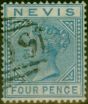 Rare Postage Stamp Nevis 1882 4d Blue SG31 Fine Used