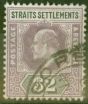 Valuable Postage Stamp from Straits Settlements 1905 $2 Dull Purple & Black SG120 V.F.U