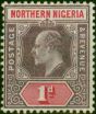 Rare Postage Stamp Northern Nigeria 1905 1d Dull Purple & Carmine SG21 Fine MM