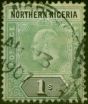Rare Postage Stamp Northern Nigeria 1906 1s Green & Black SG26a Chalk Good Used