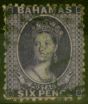 Rare Postage Stamp from Bahamas 1863 6d Dp Lilac SG31 Fine Used
