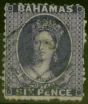 Rare Postage Stamp from Bahamas 1863 6d Lilac SG30 Fine Used.