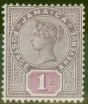 Rare Postage Stamp from Jamaica 1898 1d Purple & Mauve SG27 Fine Mtd Mint