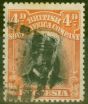 Old Postage Stamp from Rhodesia 1913 4d Black & Orange-Red SG214 Die I P.15 Fine Used