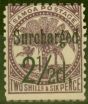 Old Postage Stamp from Samoa 1898 2 1/2d on 2s6d Dp Purple SG87 Fine Mtd Mint (10)