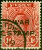 Collectible Postage Stamp from St Vincent 1916 1d Carmine-Red SG124 4th Setting Very Fine Used