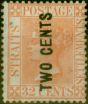 Valuable Postage Stamp Straits Settlements 1883 2c on 32c Pale Red SG60 'Wide E' Good MM Scarce