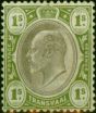 Old Postage Stamp Transvaal 1902 1s Black & Sage-Green SG251 Good MM