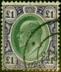 Collectible Postage Stamp from Transvaal 1908 £1 Green & Violet SG272 Fine Used (2)