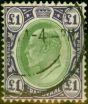 Collectible Postage Stamp from Transvaal 1908 £1 Green & Violet SG272 Fine Used (3)