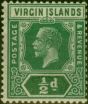 Old Postage Stamp Virgin Islands 1921 1/2d Green SG80 Fine MM