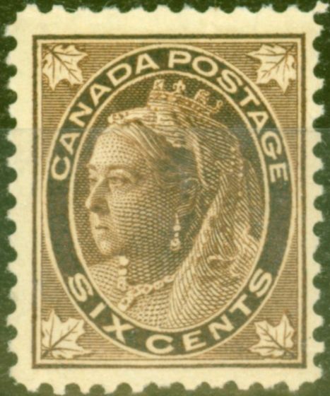 Rare Postage Stamp from Canada 1897 6c Brown SG147 Fine Mtd Mint