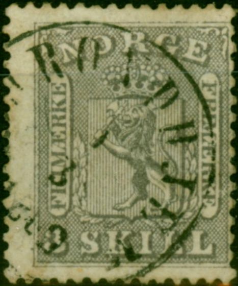 Old Postage Stamp Norway 1863 3s Lilac SG13 Fine Used