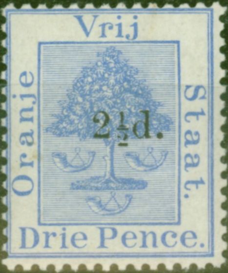 Rare Postage Stamp from Orange Free State 1892 2d on 3d Ultramarine SG67 Fine Mtd Mint