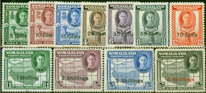 Valuable Postage Stamp Somaliland 1951 Set of 11 SG125-135 Fine VLMM